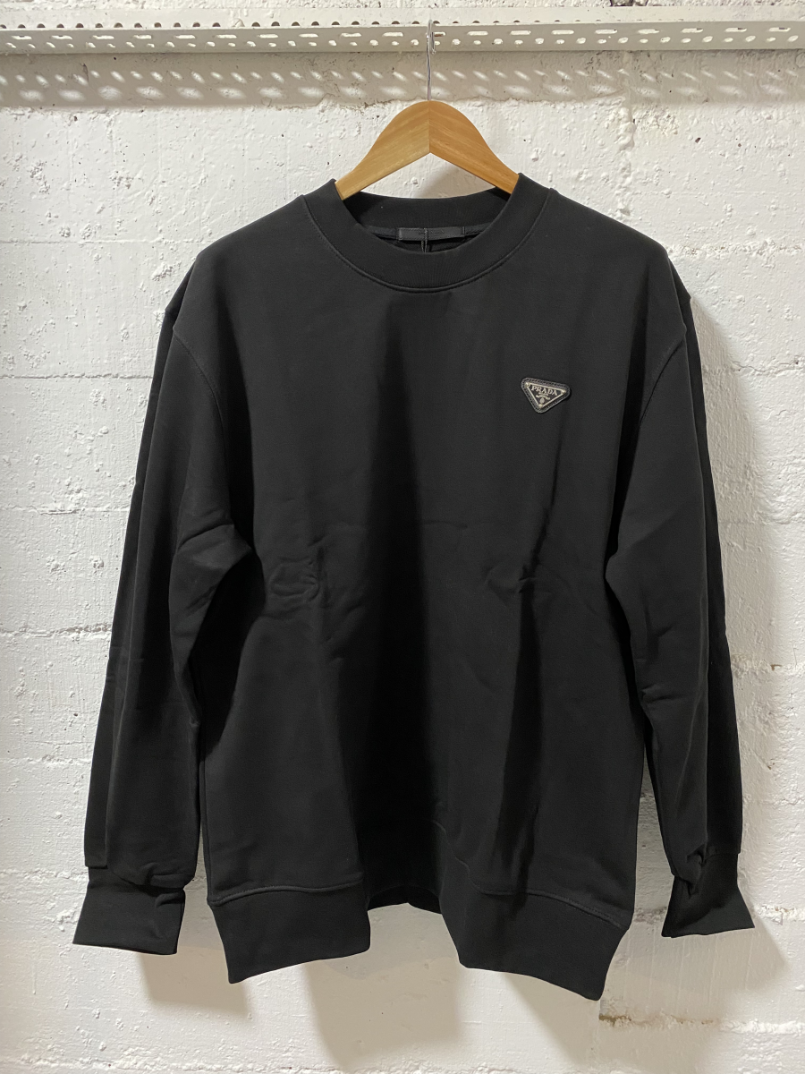 Prada Milano Sweatshirt BiG Size Black/Black | MASSIMOLUXURYOUTLET