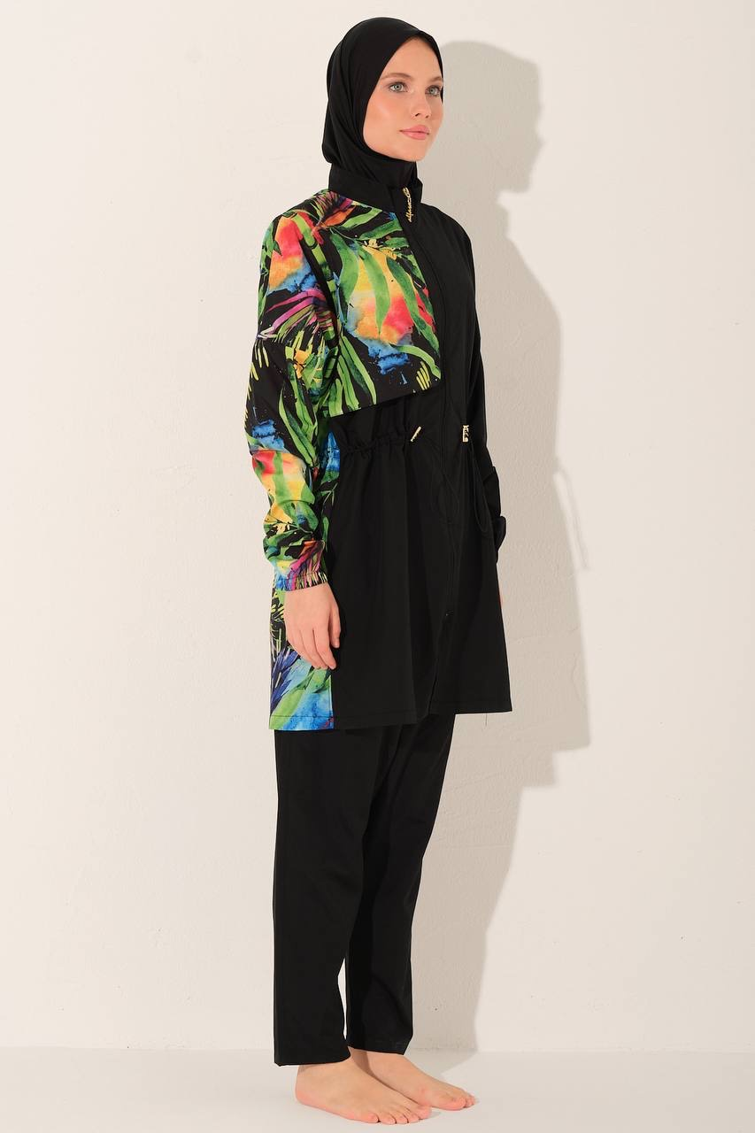 Burkini Tropik Mix Noir  | CasaZaz