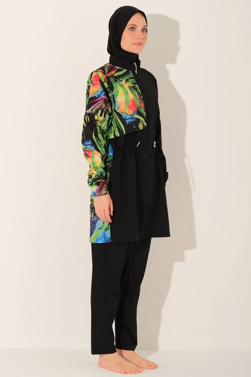 Burkini Tropik Mix Noir  | CasaZaz