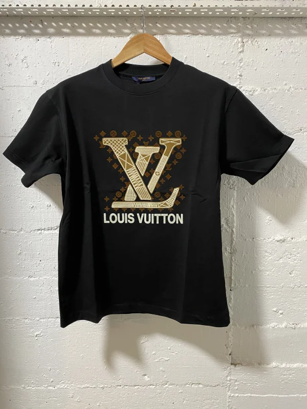 Louis Vuitton T-Shirt Black LV Beige  | MASSIMOLUXURYOUTLET