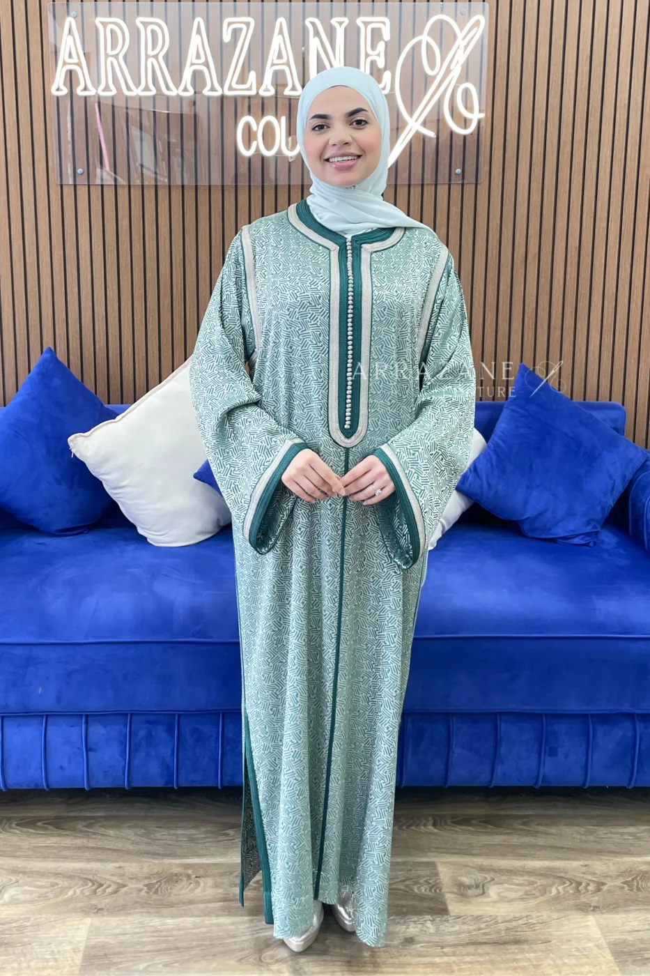 Caftan kamkha Vert Royal | CasaZaz