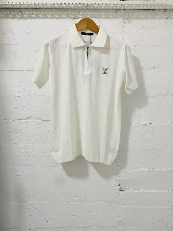 Louis Vuitton T-Shirt With Half Zipper White | MASSIMOLUXURYOUTLET