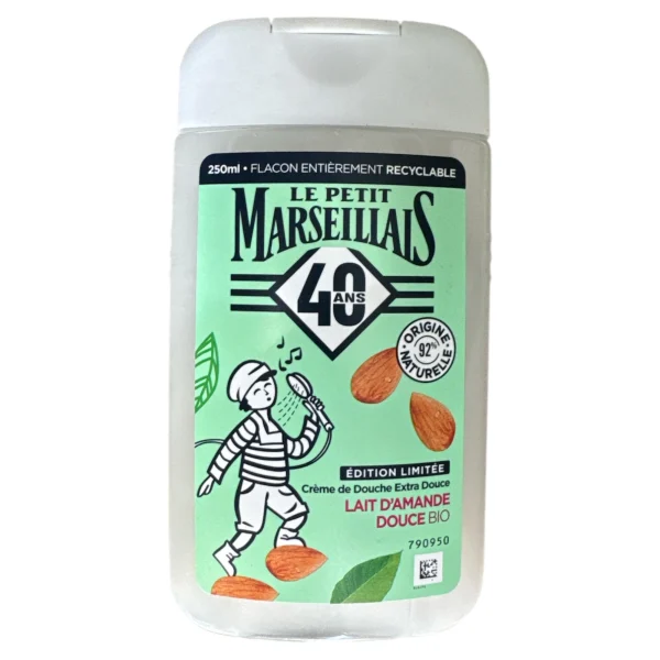 Lot de 3 flacons Le Petit Marseillais Crème de Douche Extra Douce Lait d'Amande Douce Bio ( 3 flacon de 250 ml ) | Miniprix