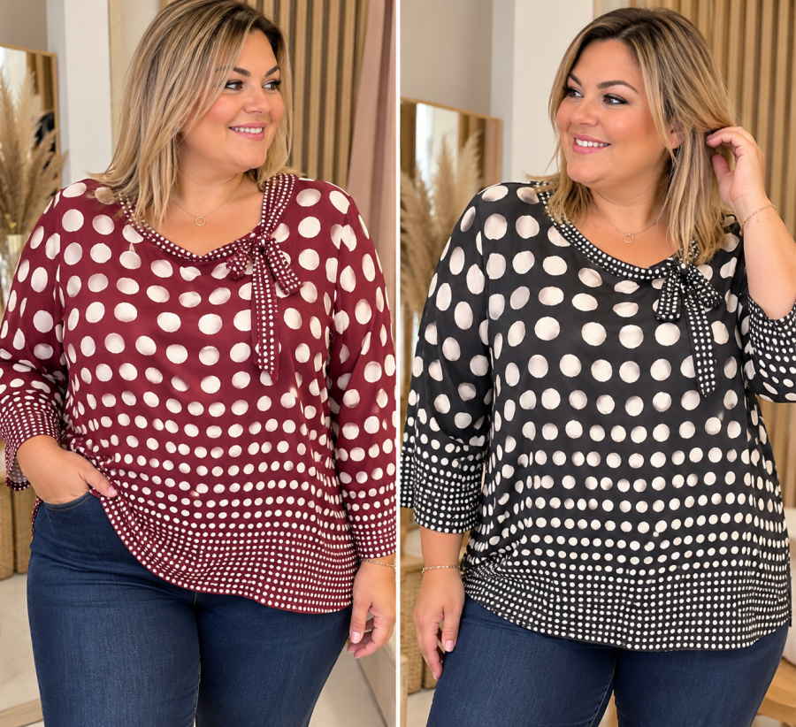 Bluse a pois | Boutique Manon création