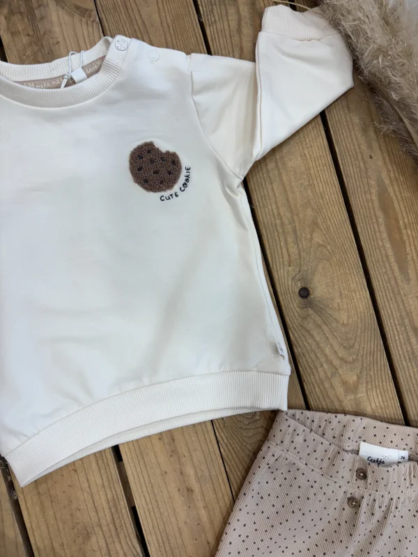 Sweat ecru cookies feetje  | Lena in Love 