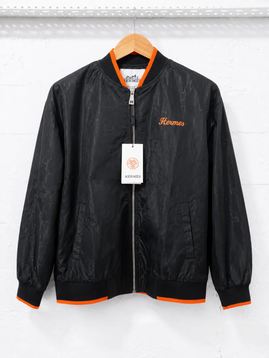 Hermès Paris Bomber Jacket Crafted In a Sleek Black | 