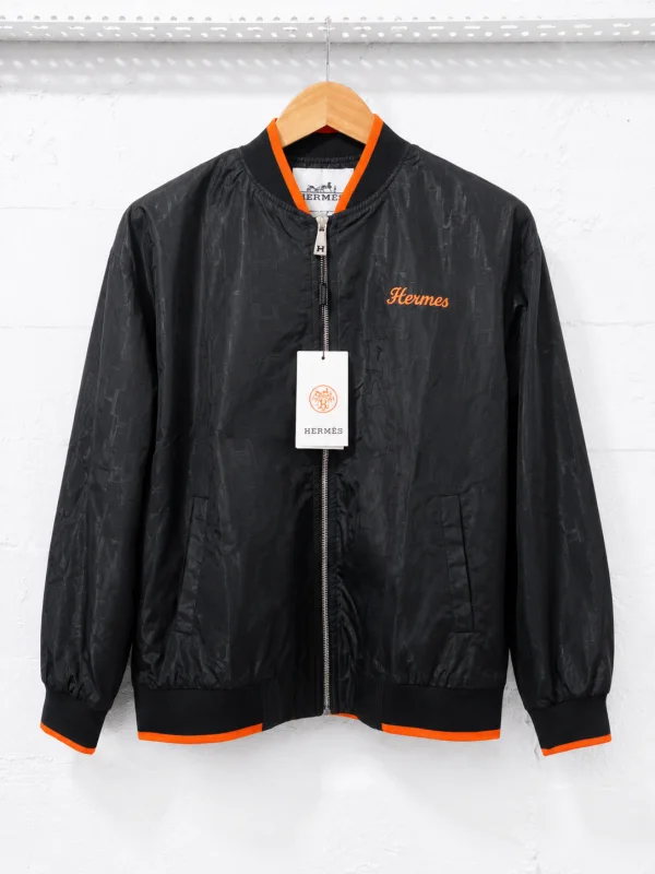 Hermès Paris Bomber Jacket Crafted In a Sleek Black | 