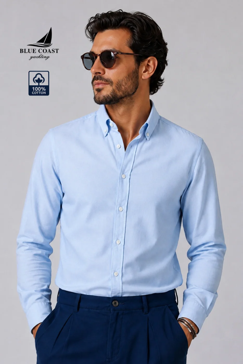 Camisa Blue Cost em Azul Celeste 100% algodão cod.465 | definne
