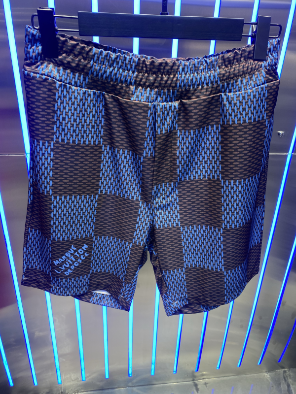 Louis Vuitton "Marque L.''Sport Shorts Blue  | MASSIMOLUXURYOUTLET