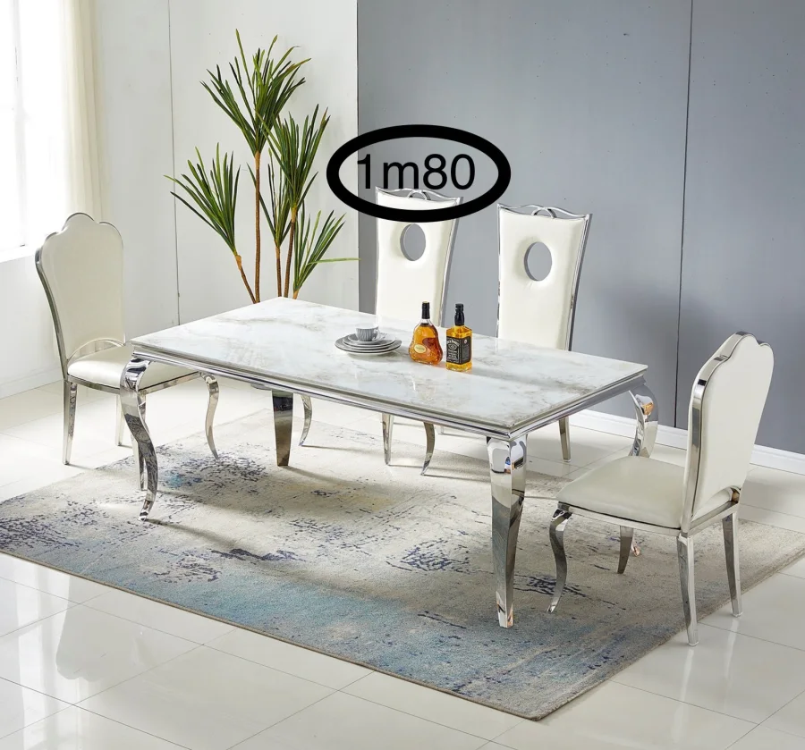 table baroque effet marbre blanc/Ref:2 | MULTI-AFFAIRES