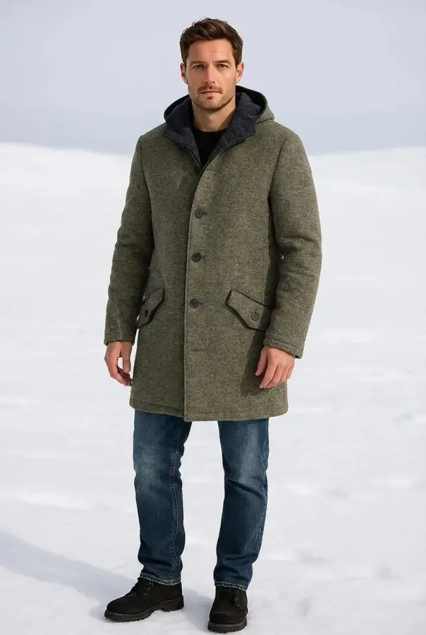 Parka Cappotto uomo con Cappuccio - Verde | GIMARK