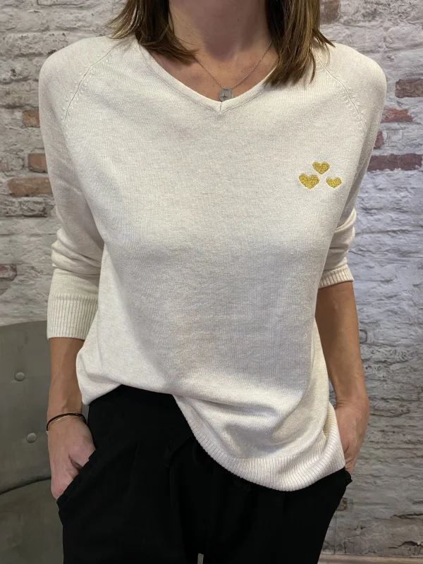 Pull avec coeurs | Jus de coco 