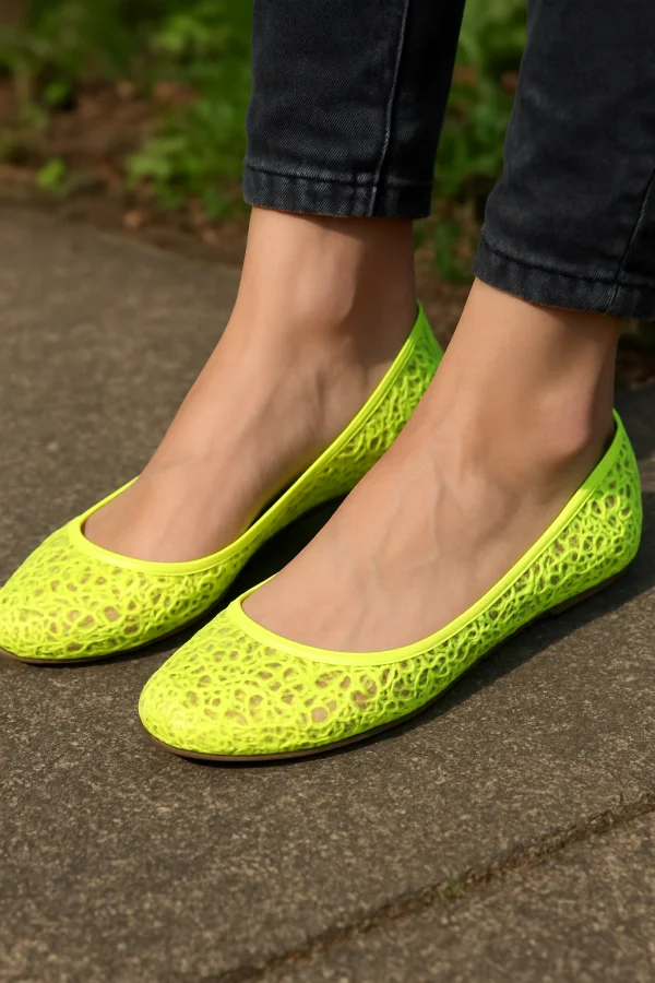 Ballerinas Dy005 neon grün | Lieblings Schuhe 