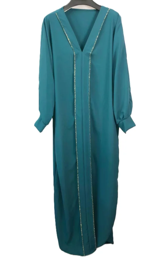 Abaya Ines col en V | Dîna Shop'