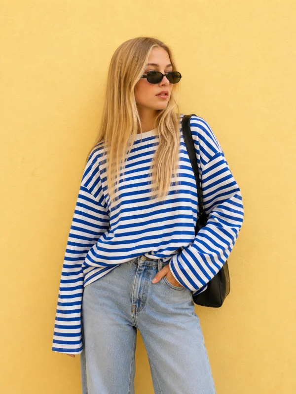 Candy Stripe Long Sleeve Tee | Salsa Color