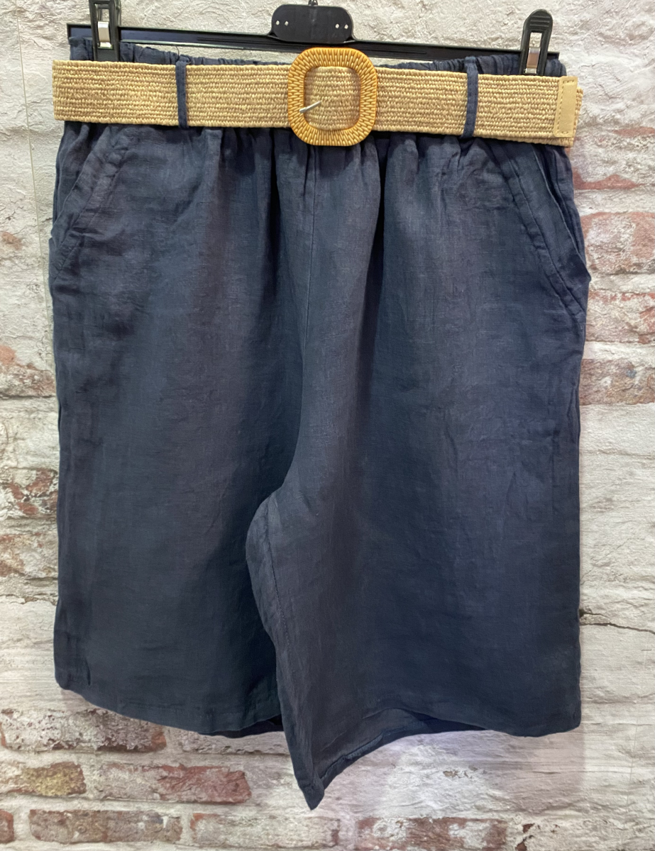 Bermuda lin avec ceinture | Jus de coco