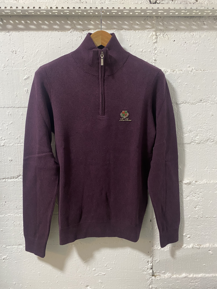 Loro Piano Sweater Halp Zip Purple  | MASSIMOLUXURYOUTLET