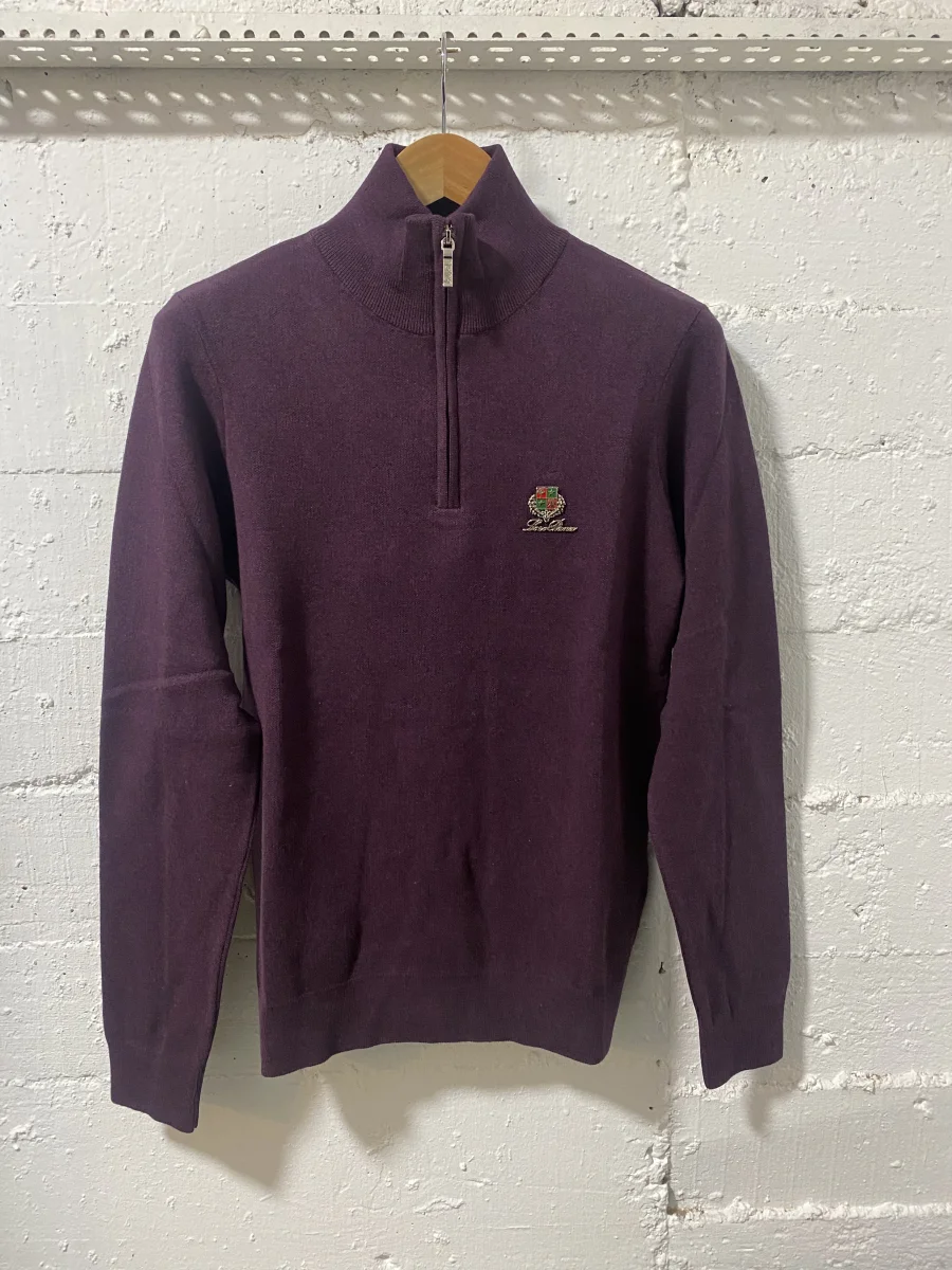 Loro Piano Sweater Halp Zip Purple  | MASSIMOLUXURYOUTLET