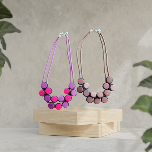 Collier caoutchouc et bois | Chouettes vêtements 