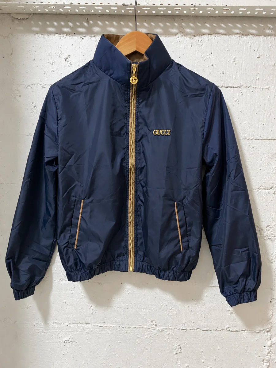 Gucci Firenze 1921 Windbreaker Jacket Women Navy Blue | 