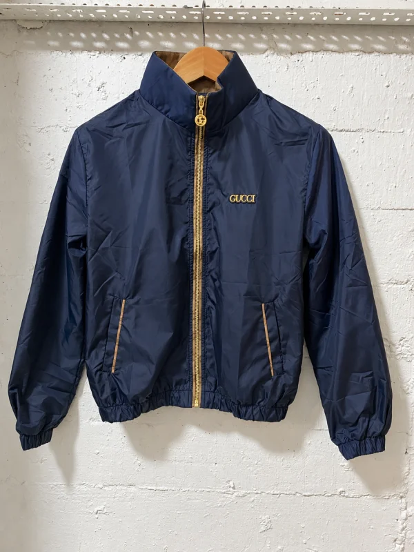 Gucci Firenze 1921 Windbreaker Jacket Women Navy Blue | 