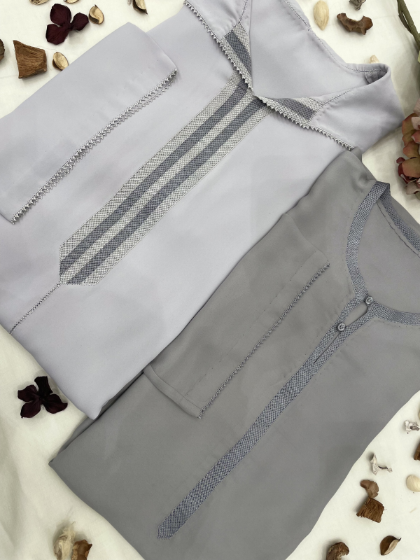 Djellaba crêpe hessira gris | CasaZaz