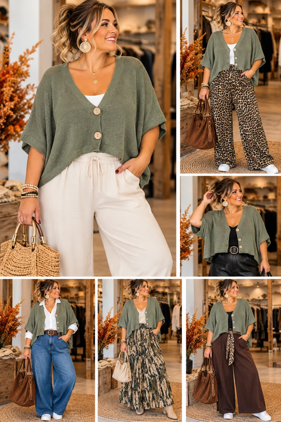 Gilet "illeana" kaki 36 au 52 | Les Chics Filles by Sab