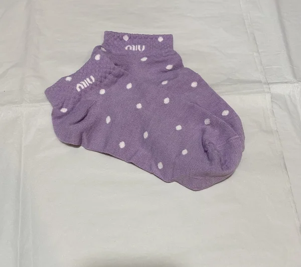 Miu Miu Women Sport Socks Purple | MASSIMOLUXURYOUTLET