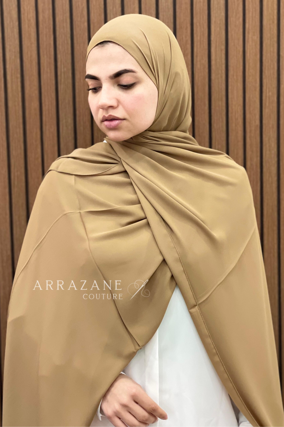 Châle Crêpe Uni Vert Olive | CasaZaz