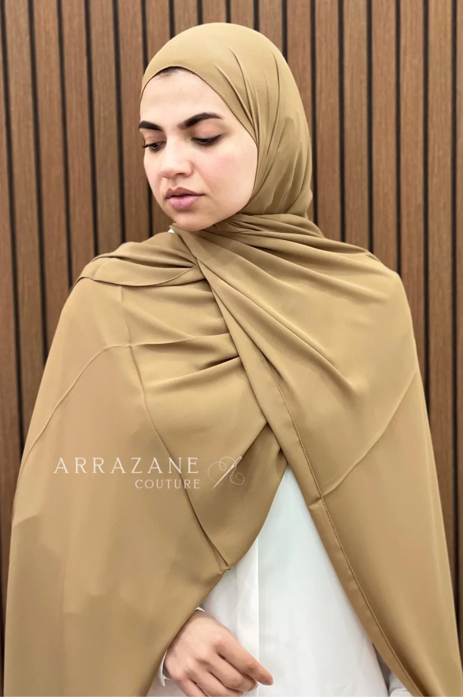 Châle Crêpe Uni Vert Olive | CasaZaz