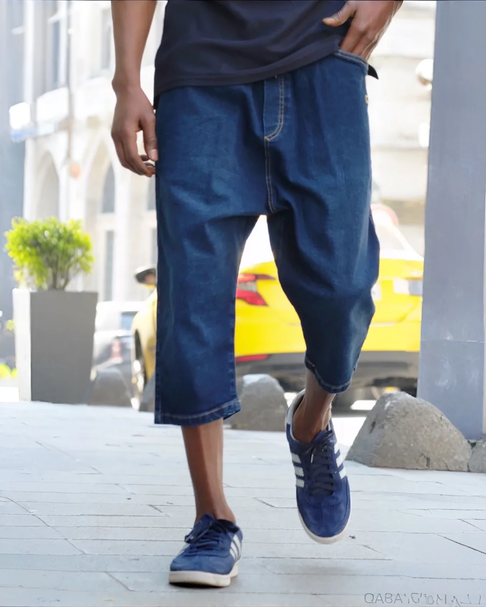 BERMUDA JEAN STRETCH HOMME BLEU BRUT – QABA’IL S25 | AMCOSMETIK