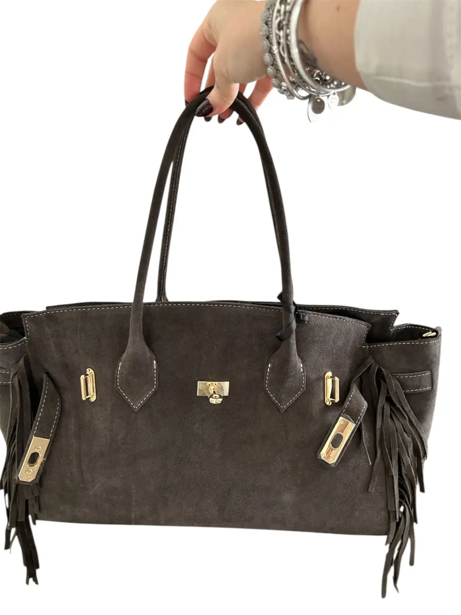 BS5365 - Borsa con Frange in Suede  | Carvin Bags