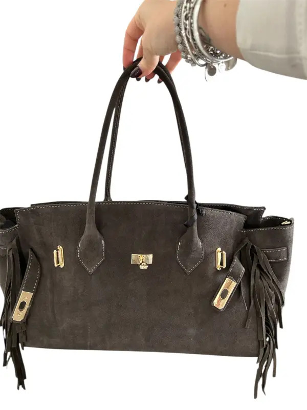 BS5365 - Borsa con Frange in Suede  | Carvin Bags