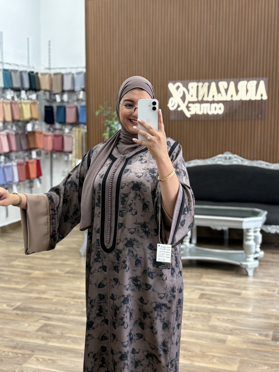 Caftan imprime mauve 3kad | CasaZaz
