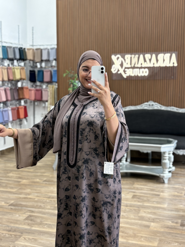 Caftan imprime mauve 3kad | CasaZaz