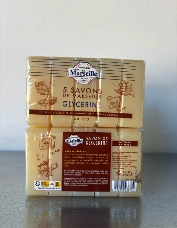 SAVON MARSEILLE 5x100G GLYCÉRINE | Miniprix