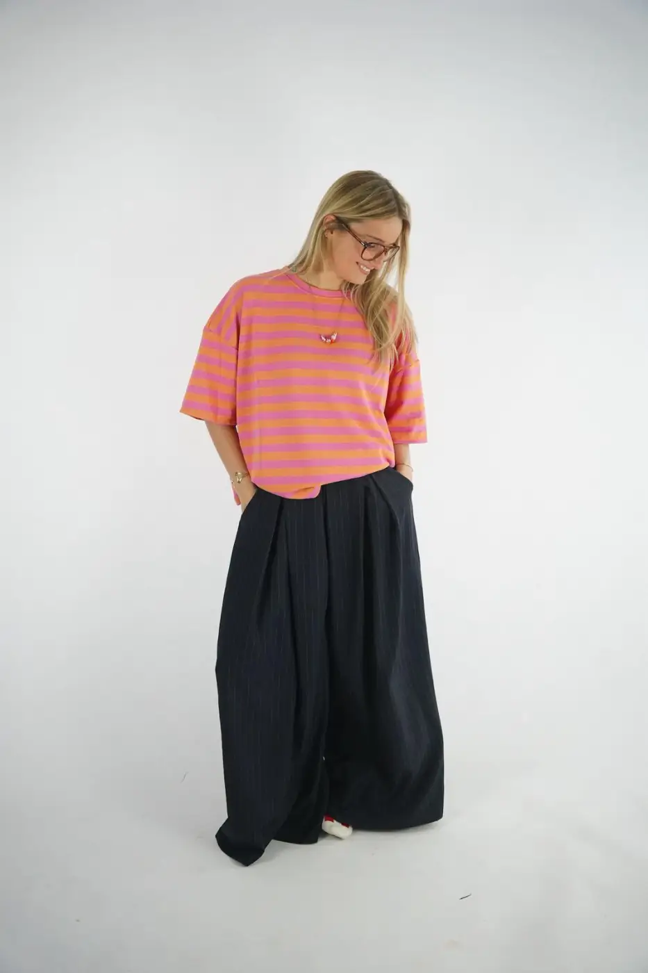 Neon Stripes Cotton Tee | Salsa Color