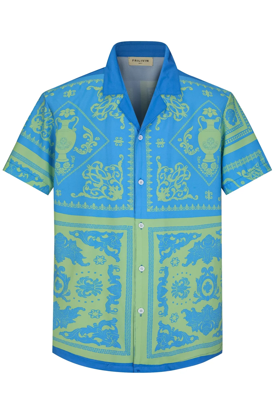 Camisa Havaiana Barok Style Verde lima | Definne