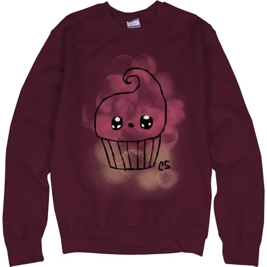 💠NFT WATERCOLOR CUPCAKE 1💠 HANES CREWNECK SWEATSHIRT | 💠 ℕ𝔽𝕋 𝕄𝕖𝕣𝕔𝕙 💠