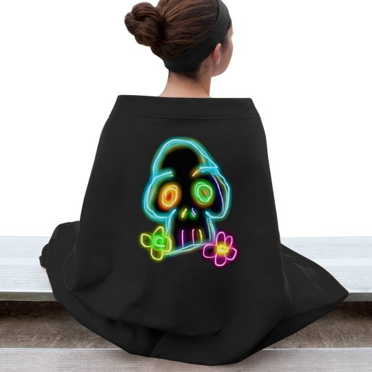 💠NFT NEON SKULL 1💠 HEAVY STADIUM BLANKET | 💠 ℕ𝔽𝕋 𝕄𝕖𝕣𝕔𝕙 💠🎃