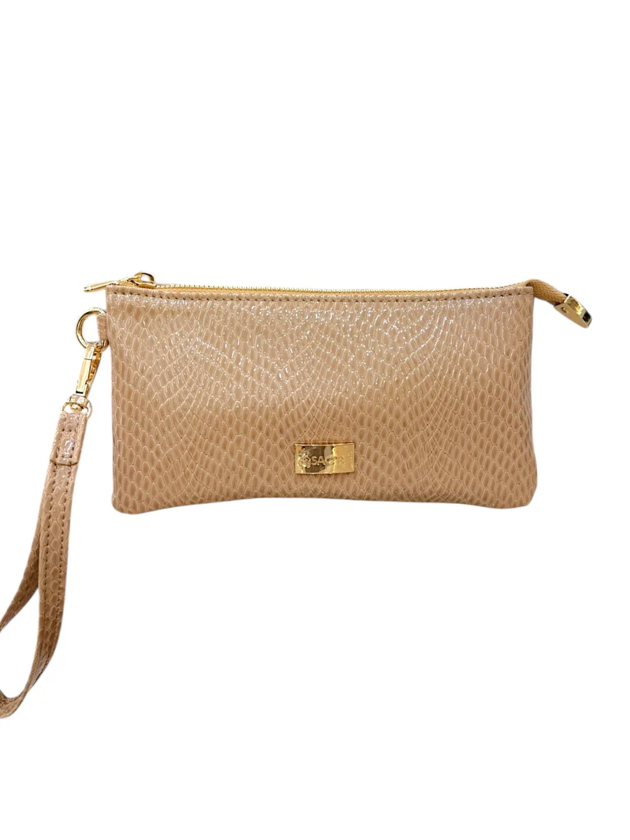 Raven Lézard Verni Beige | Sac'ré