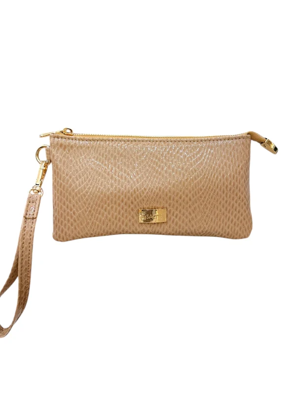 Raven Lézard Verni Beige | Sac'ré