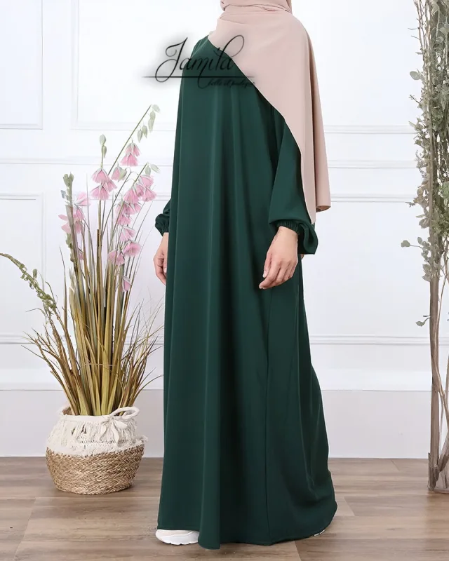 ABAYA AMPLE  VERT SAPIN – MICROFIBRE ROYALE LÉGÈRE | AMCOSMETIK