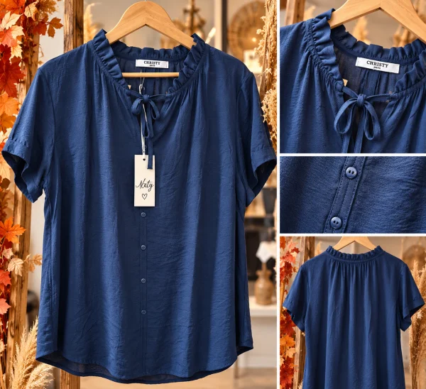 Blouse " naty" marine | Les Chics Filles by Sab