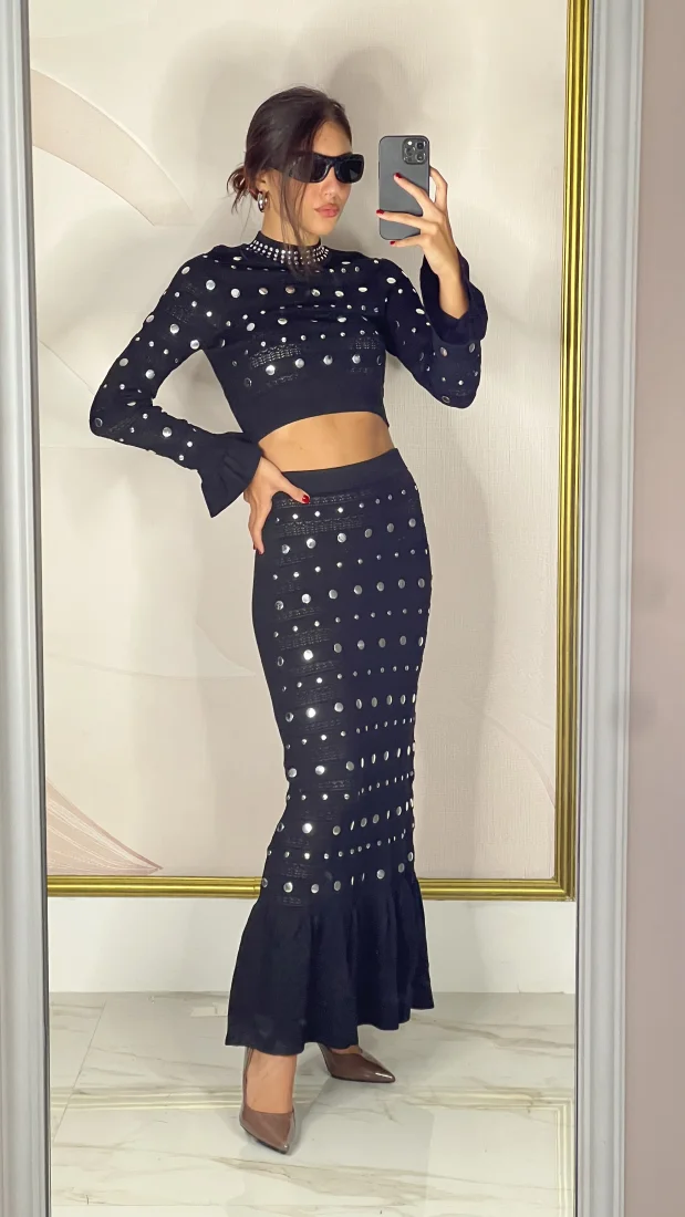 Coordinato 2 pezzi con borchie  | ELIS MODA