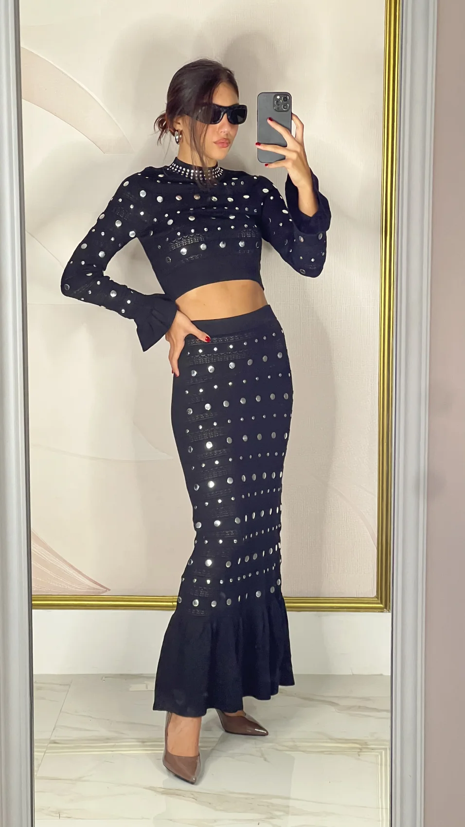 Coordinato 2 pezzi con borchie  | ELIS MODA