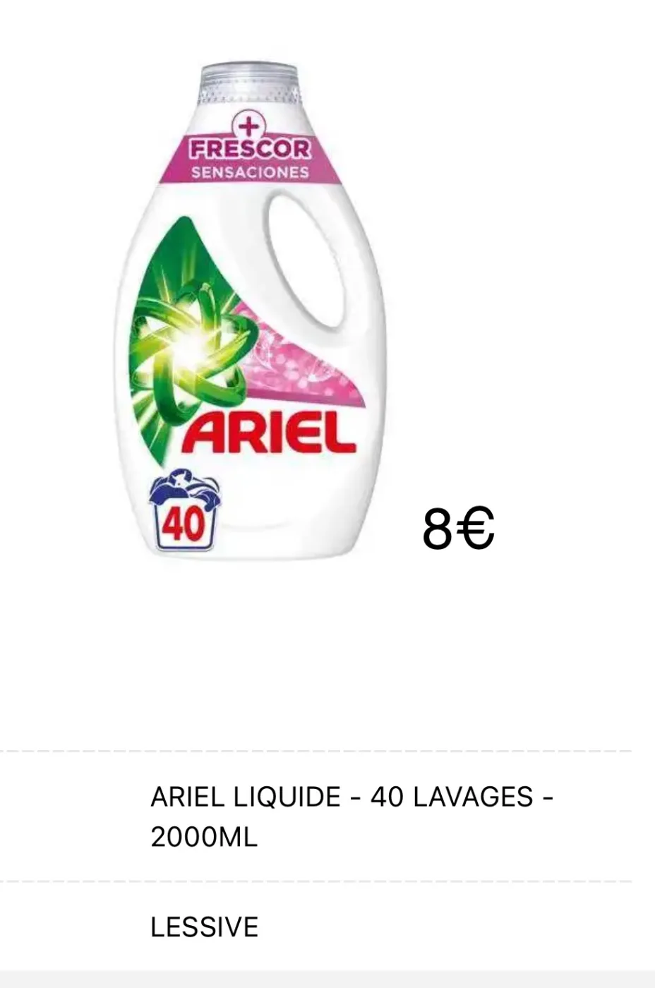 Ariel 40 lavages  | fresh home