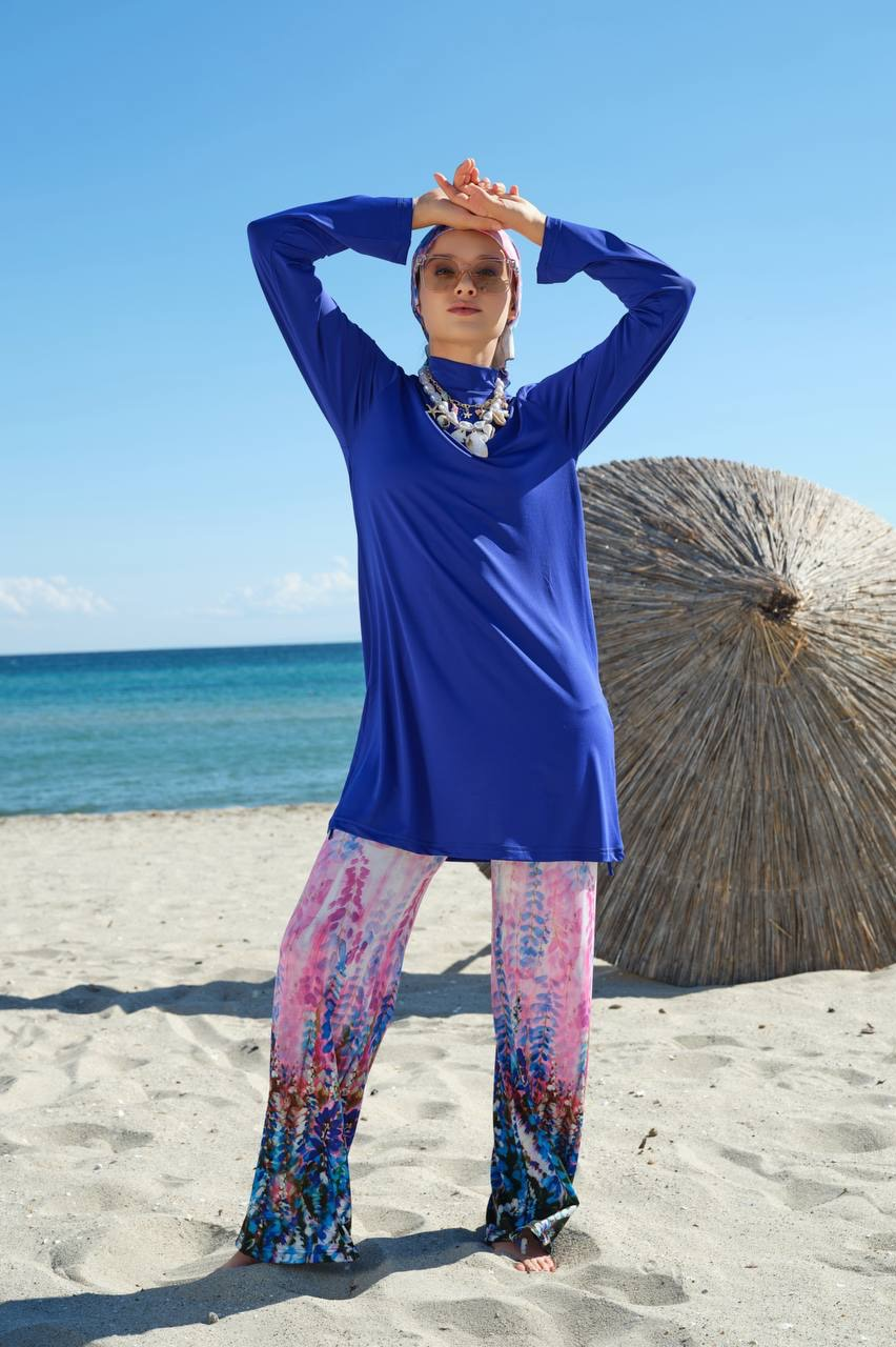 Burkini Lavinya Imprimé Bleu Saks | CasaZaz