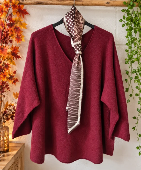 Pull " romane " bordeaux 42 au 52 | Les Chics Filles by Sab