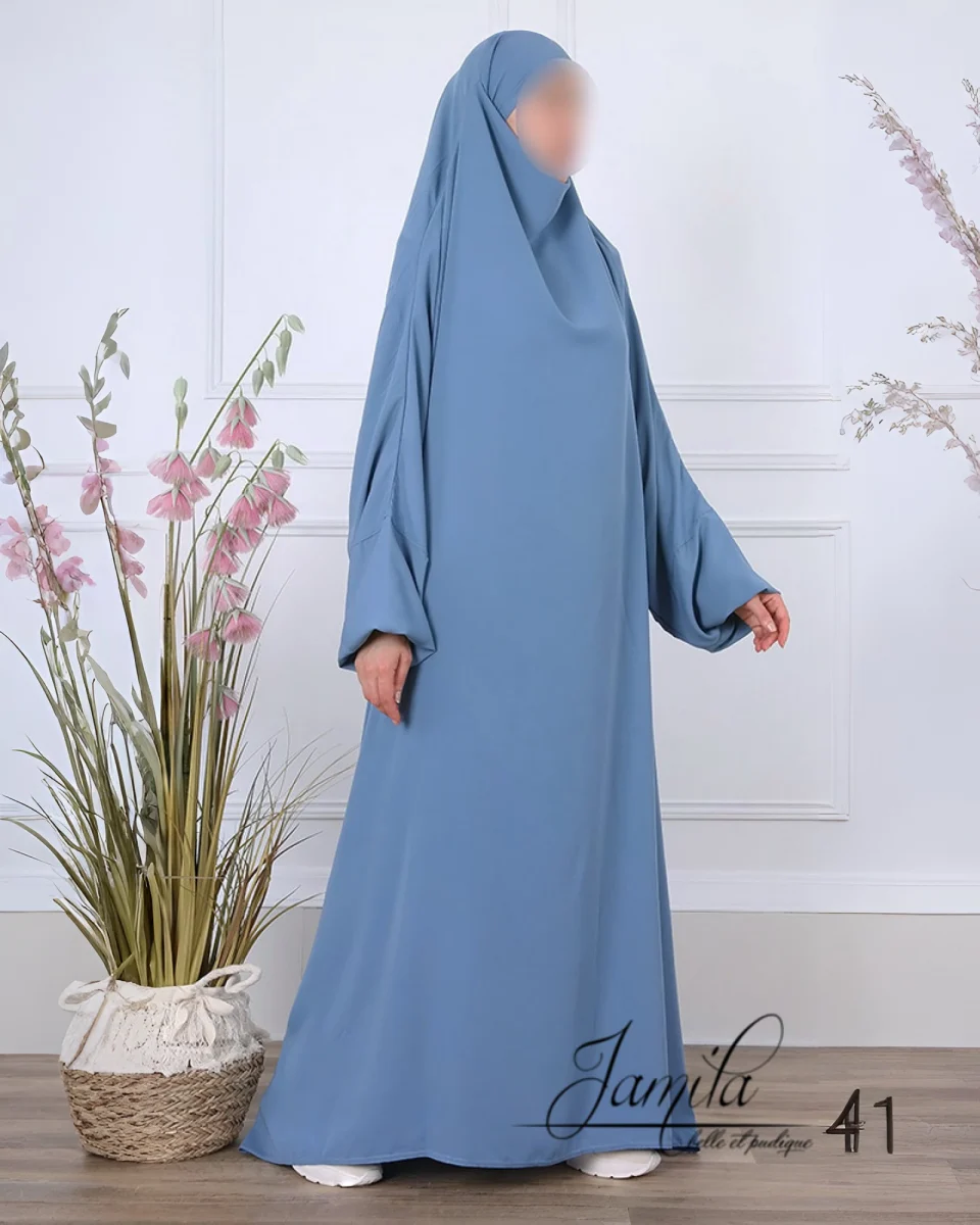 JILBAB 1 PIÈCE BLEU JEANS - JAMILA  | AMCOSMETIK